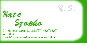 mate szopko business card